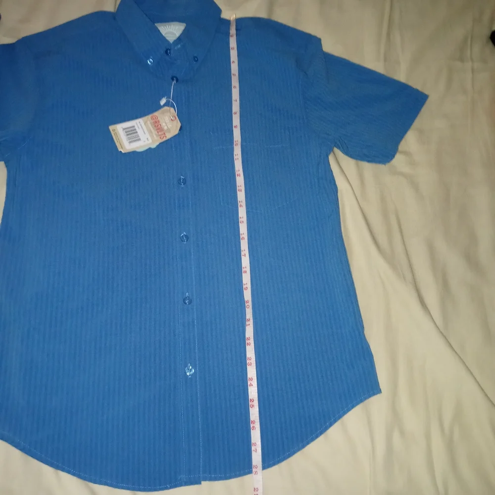 Men's RSVLTS Regatta-Stretch Seersucker Short Sleeve Shirt Size M - Picture 7 of 14